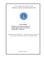 Giáo trình Côn trùng kho vựa (Nghề: Khoa học cây trồng - Cao đẳng): Phần 1 - Trường Cao đẳng Cộng đồng Đồng Tháp