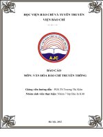 BÁO cáo môn văn hóa báo CHÍ TRUYỀN THÔNG NGHIÊN cứu về văn hóa báo CHÍ 