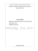 Giáo trình Lắp đặt đường ống cấp, thoát nước (Nghề: Điện - Nước - Trung cấp): Phần 1 - Trường Cao đẳng Cơ điện Xây dựng Việt Xô