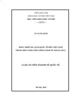 Phát triển du lịch quốc tế đến Việt Nam trong bối cảnh Cộng đồng Kinh tế ASEAN (AEC).