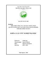 Thực hiện công tác cấp giấy chứng nhận quyền sử dụng đất tại xã đú sáng, huyện kim bôi, tỉnh hòa bình năm 2017  