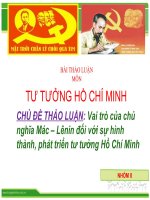 Vai trò của chủ nghĩa mác – lênin đối với sự hình thành, phát triển tư tưởng hồ chí minh 