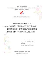 NGHIÊN CỨU CÁC YẾU TỐ ẢNH HƯỞNG ĐẾN HÃNG HÀNG KHÔNG QUỐC GIA - VIETNAM AIRLINES