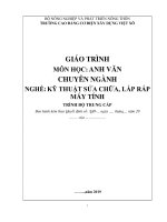 Giáo trình Anh văn chuyên ngành (Nghề: Kỹ thuật sửa chữa, lắp ráp máy tính - Trung cấp) - Trường Cao đẳng Cơ điện Xây dựng Việt Xô