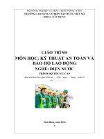 Giáo trình Kỹ thuật an toàn và bảo hộ lao động (Nghề: Điện nước - Trung cấp) - Trường Cao đẳng Cơ điện Xây dựng Việt Xô