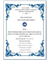 Đề tài PHÂN TÍCH HOẠT ĐỘNG QUẢN TRỊ bán HÀNG b2b tại CÔNG TY cổ PHẦN THƯƠNG mại – DỊCH vụ CUNG ỨNG vật tư TRẦN GIA