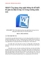 (SKKN mới NHẤT) ứng dụng công nghệ thông tin để thiết kế giáo án điện tử dạy trẻ trong trường mầm non 