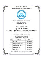 ĐỀ tài NGHIÊN cứu LỆCH lạc xã hội và BIỂU HIỆN TRONG đời SỐNG SINH VIÊN 