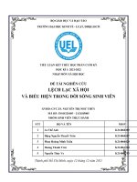 ĐỀ tài NGHIÊN cứu LỆCH lạc xã hội và BIỂU HIỆN TRONG đời SỐNG SINH VIÊN 