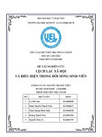 ĐỀ TÀI NGHIÊN CỨU LỆCH LẠC XÃ HỘI VÀ BIỂU HIỆN TRONG ĐỜI SỐNG SINH VIÊN