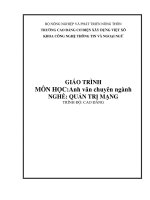 Giáo trình Anh văn chuyên ngành (Nghề: Quản trị mạng - Cao đẳng) - Trường Cao đẳng Cơ điện Xây dựng Việt Xô