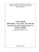 Giáo trình Vật liệu xây dựng (Nghề: Xây dựng dân dụng và công nghiệp - Trung cấp) - Trường Cao đẳng Cơ điện Xây dựng Việt Xô