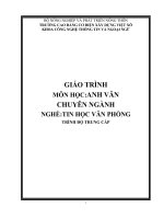 Giáo trình Anh văn chuyên ngành (Nghề: Tin học văn phòng - Trung cấp) - Trường Cao đẳng Cơ điện Xây dựng Việt Xô