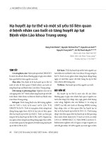 Hạ huyết áp tư thế và một số yếu tố liên quan ở bệnh nhân cao tuổi có tăng huyết áp tại Bệnh viện Lão khoa Trung ương