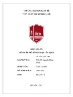 Bài tập lớn Các mô hình ra quyết định Đại học Kinh tế - Đại học Quốc gia Hà Nội