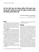 Vai trò độc lập của thang điểm PESI giản lược trong tiên lượng tử vong 30 ngày ở bệnh nhân tắc động mạch phổi cấp