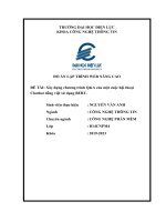 ĐỒ án lập TRÌNH WEB NÂNG CAO đề TÀI xây dựng chương trình qa của một cuộc hội thoại chatbot tiếng việt sử dụng BERT  