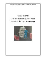 Giáo trình Phay, bào rãnh (Nghề: Cắt gọt kim loại) - Trường Cao đẳng Cơ điện Xây dựng Việt Xô