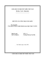 SKKN ỨNG DỤNG CÔNG NGHỆ TRONG dạy học TRỰC TUYẾN 