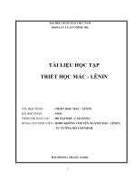 Tài liệu học tập môn Triết học Mác  Lênin (TÀI LIỆU HỌC TẬP TRIẾT HỌC).