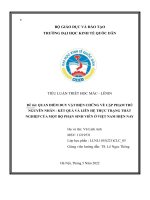 QUAN điểm DUY vật BIỆN CHỨNG về cặp PHẠM TRÙ NGUYÊN NHÂN   kết QUẢ và LIÊN hệ THỰC TRẠNG THẤT NGHIỆP của một bộ PHẬN SINH VIÊN ở VIỆT NAM HIỆN NAY 