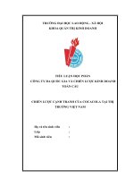 TRƯỜNG ĐẠI HỌC LAO ĐỘNG XÃ HỘI  KHOA QUẢN TRỊ KINH DOANH TIỂU LUẬN  HỌC PHẦN CÔNG TY ĐA QUỐC GIA VÀ CHIẾN LƯỢC KINH DOANH TOÀN CẦU CHIẾN LƯỢC CẠNH TRANH CỦA COCACOLA TẠI THỊ TRƯỜNG VIỆT NAM