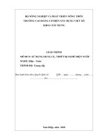 Giáo trình Sử dụng dụng cụ, thiết bị nghề nước (Nghề: Điện - Nước - Trung cấp) - Trường Cao đẳng Cơ điện Xây dựng Việt Xô