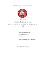 TIỂU LUẬN môn kinh tế chính trị mác  lênin đề tài các giải pháp gia tăng lợi nhuận đối với tư bản sản xuất 