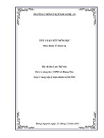 TIỂU LUẬN vận dụng lý luận về điều kiện ra đời và ưu thế của sản xuất hàng hóa để đề ra các giải pháp nhằm đẩy mạnh sản xuất hàng hóa tại địa phương 