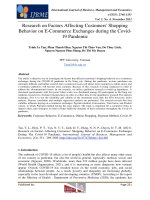 Research on factors affecting customers shopping behavior on e commerce exchanges during the covid 19 pandemic 