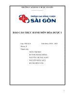 BÁO cáo THỰC HÀNH môn hóa dược i bài 1 ĐỊNH TÍNH các CYCLIN, PENICILLIN, STREPTOMYCIN 