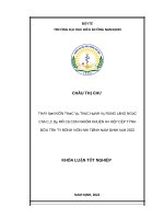 Thay đổi kiến thức và thực hành vỗ rung lồng ngực của các bà mẹ có con nhiễm khuẩn hô hấp cấp tính điều trị tại bệnh viện nhi tỉnh nam định năm 2022