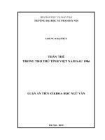 Thân thể trong thơ trữ tình Việt Nam sau 1986