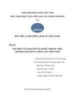 VAI TRÒ của NGUYỄN ái QUỐC TRONG VIỆC THÀNH lập ĐẢNG CỘNG sản VIỆT NAM 