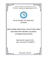 Đề tài: MỘT SỐ BIỆN PHÁP NÂNG CAO KỸ NĂNG SỐNG CHO SINH VIÊN