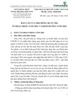 ĐẠI HỘI ĐỒNG CỔ ĐÔNG THƯỜNG NIÊN NĂM 2022 NGÂN HÀNG TMCP NGOẠI THƯƠNG VIỆT NAM