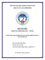 BÀI tập lớn KINH tế CHÍNH TRỊ mác – LÊNIN đề tài thực trạng cổ phần hóa của các doanh nghiệp nhà nước ở việt nam hiện nay  