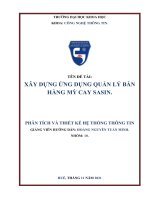 PHÂN TÍCH và THIẾT kế hệ THỐNG THÔNG TIN đề tài xây DỰNG ỨNG DỤNG QUẢN lý bán HÀNG mỳ CAY SASIN  