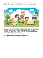 Từ vựng tiếng anh lớp 2   7 chủ đề thú vị dành cho con bạn 