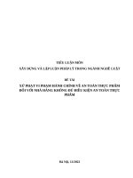 Xử phạt vi phạm hành chính về an toàn thực phẩm đối với nhà hàng không đủ điều kiện An toàn thực phẩm