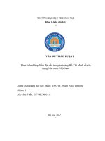 Thảo luận nhóm TMU phân tích những điểm đặc sắc trong tư tưởng hồ chí minh về xây dựng nhà nước việt nam 