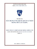 XÂY DỰNG ỨNG DỤNG QUẢN LÝ BÁN HÀNG MỲ CAY SASIN
