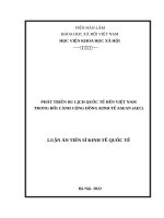 Phát triển du lịch quốc tế đến việt nam trong bối cảnh cộng đồng kinh tế ASEAN (AEC) 