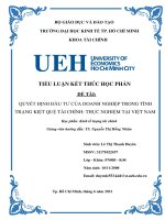 TIỂU LUẬN kết THÚC học PHẦN đề tài QUYẾT ĐỊNH đầu tư của DOANH NGHIỆP TRONG TÌNH TRẠNG KIỆT QUỆ tài CHÍNH THỰC NGHIỆM tại VIỆT NAM 