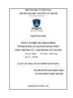 Nâng cao hiệu quả hoạt động tín dụng bán lẻ tại ngân hàng TMCP Công Thương VN Chi nhánh Tây Sài Gòn