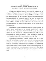 BÀI THAM LUẬN HOẠT ĐỘNG NGHIÊN CỨU KHOA HỌC VÀ CÔNG NGHỆ TRONG LĨNH VỰC MÔI TRƯỜNG TỪ NĂM 2011- 2021