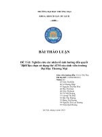 Thảo luận nhóm TMU nghiên cứu các nhân tố ảnh hưởng đến quyết định lựa chọn sử dụng thẻ ATM của sinh viên trường đại học thương mại 