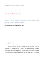 NGHIÊN cứu các yếu tố ẢNH HƯỞNG đến HÀNH VI TIÊU DÙNG HÀNG NGOẠI của SINH VIÊN tại THÀNH PHỐ hồ CHÍ MINH 