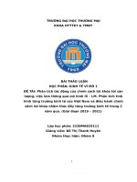 Thảo luận nhóm TMU phân tích tác động của chính sách tài khóa tới sản lượng, việc làm thông qua mô hình IS – LM  phân tích tình hình tăng trưởng kinh tế của việt nam 