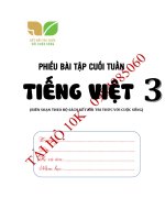 PHIẾU bài tập CUỐI TUẦN môn TIẾNG VIỆT lớp 3 kết nối TRI THỨC